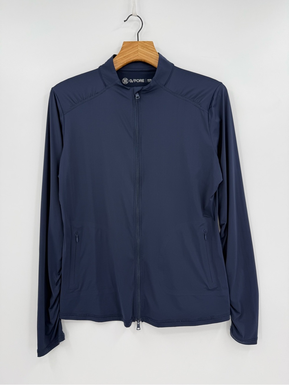 G/FORE Women's Silky Tech Nylon Ruched Layer Jacket in Twilight Blue Size L